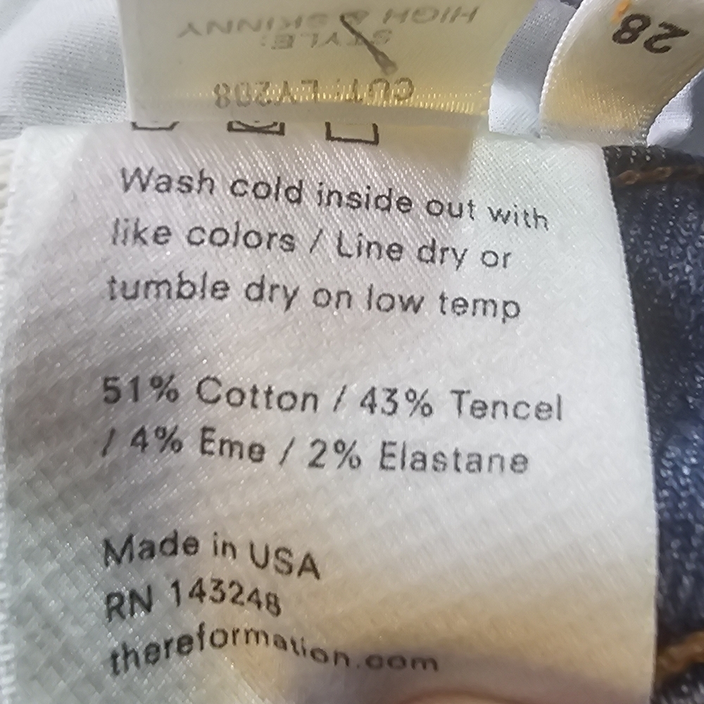 Reformation High Rise Skinny Distress Blue Jeans Sz 28 - Picture 14 of 14